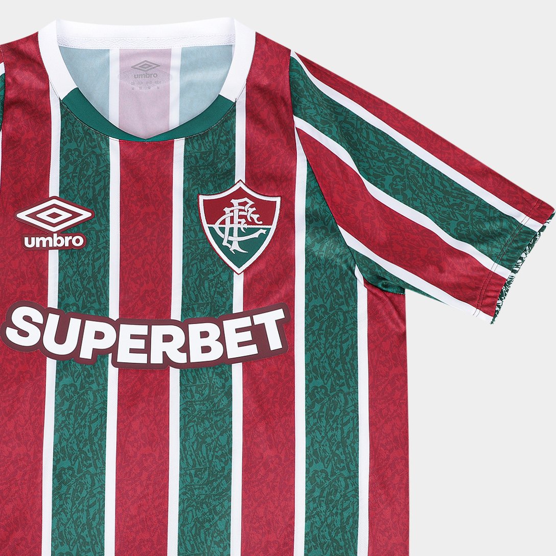 Camisa Fluminense I 24/25 - Torcedor Umbro Masculina - Tricolor com patrocínio