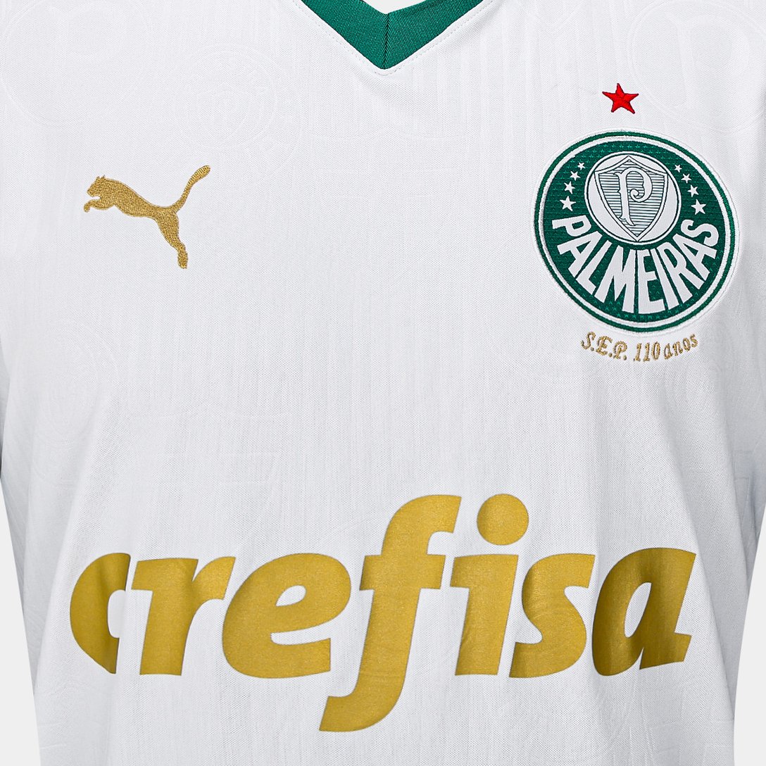 Camisa Palmeiras Torcedor - Temporada 24/25 - Branca - Crefisa - Polo