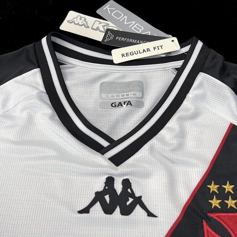 Camisa Vasco Torcedor - Temporada 24/25 - Branca c Faixa Preta - Kappa