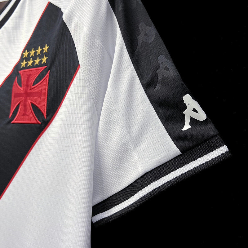 Camisa Vasco Torcedor - Temporada 24/25 - Branca c Faixa Preta - Kappa