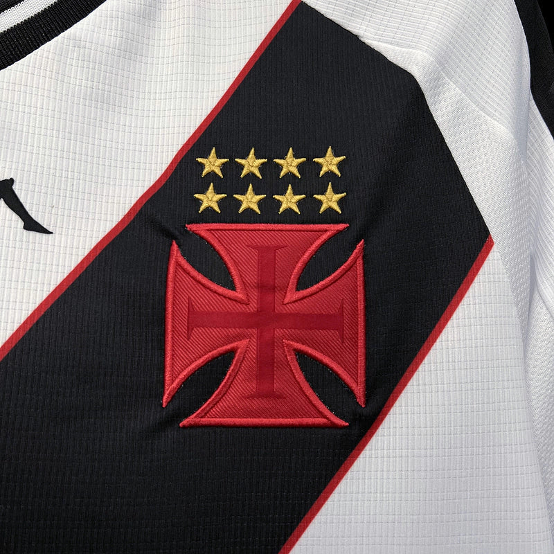 Camisa Vasco Torcedor - Temporada 24/25 - Branca c Faixa Preta - Kappa