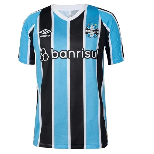 Camisa Grêmio I 24/25 - Torcedor Umbro Masculina - Branca, preta e azul